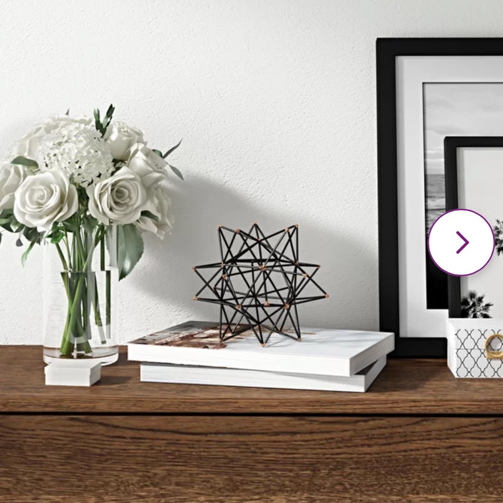 Black Wireframe Star Decor